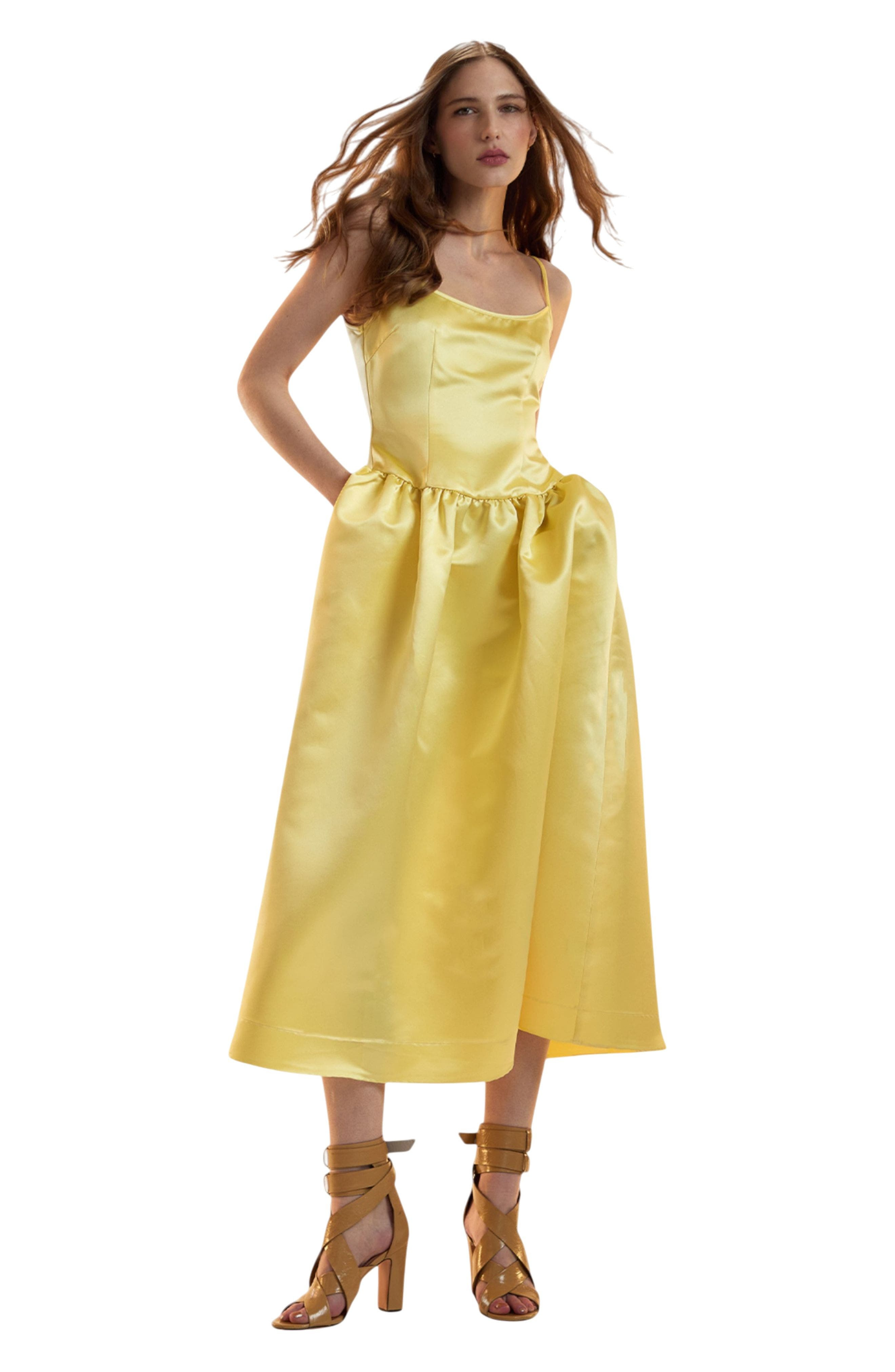 Cynthia Rowley The Genevive Silk Dress in Yellow at Nordstrom - 1