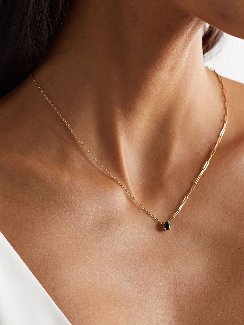 Yvonne Léon 18-karat gold sapphire necklace Blue outlook
