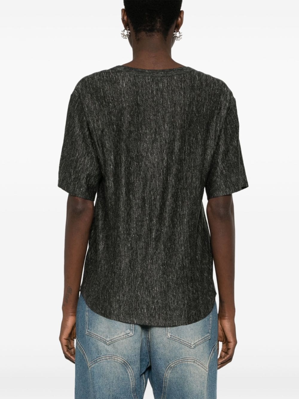short-sleeve linen T-shirt - 4