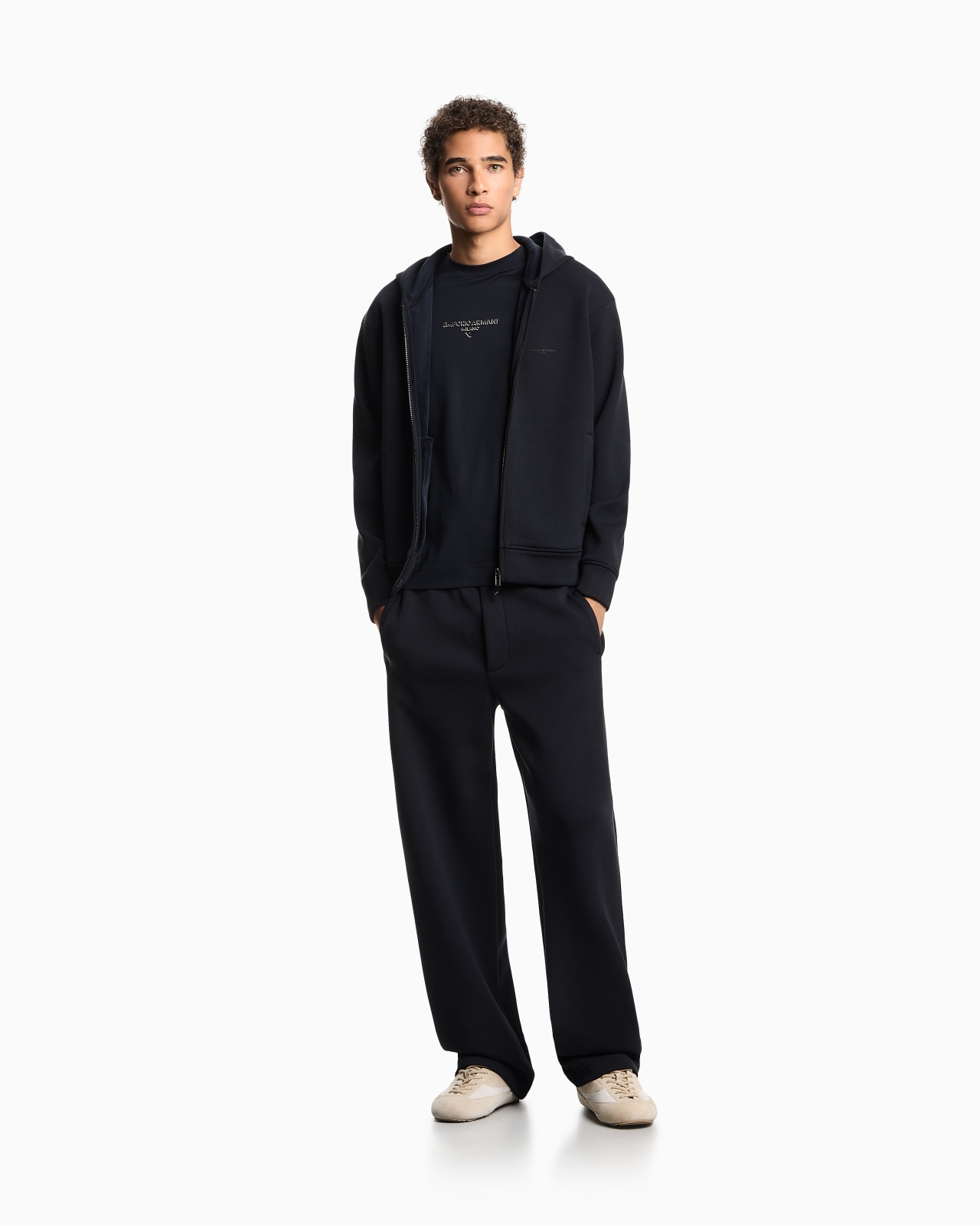 ASV LYOCELL-BLEND BONDED JERSEY ZIP-UP SWEATSHIRT WITH HOOD - 2