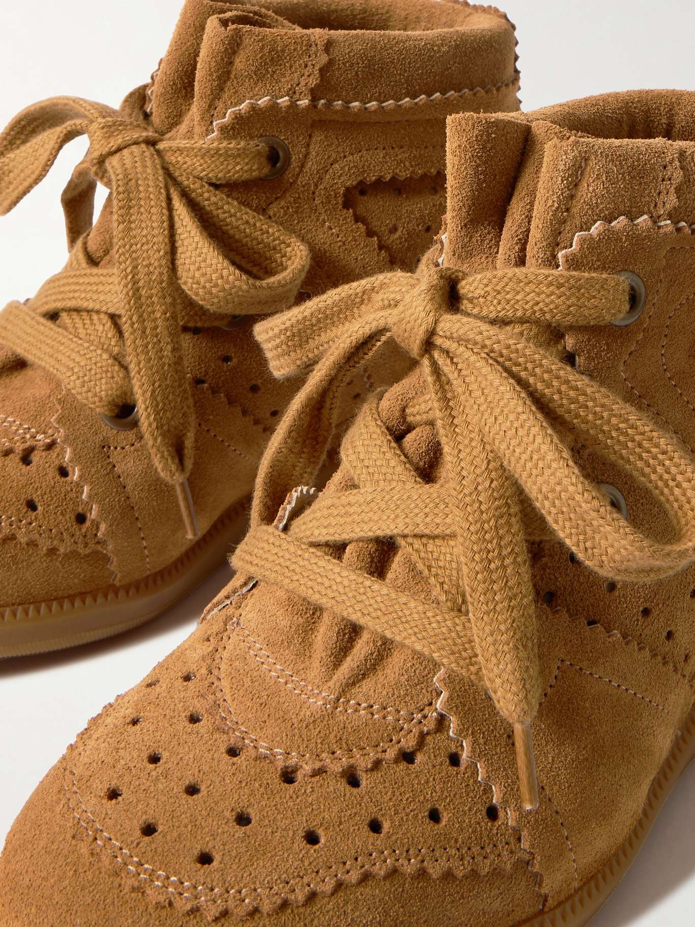 Bobby perforated suede wedge sneakers - 4