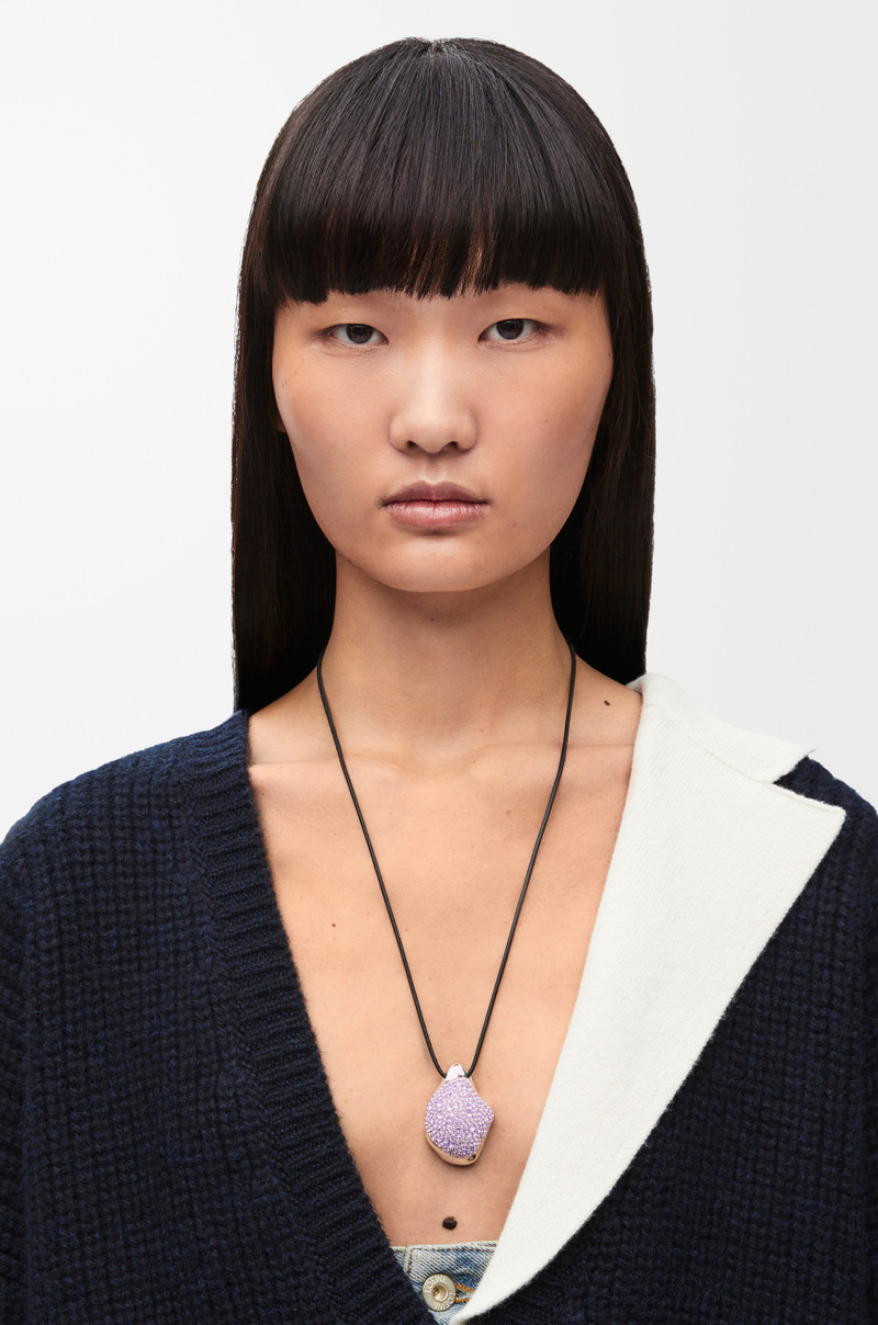 Loewe Foam Drip pendant necklace in sterling silver and crystals outlook