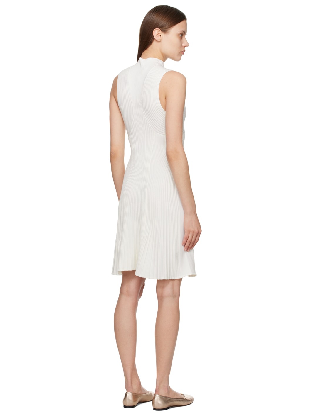 Off-White Sleeveless Midi Dress - 3