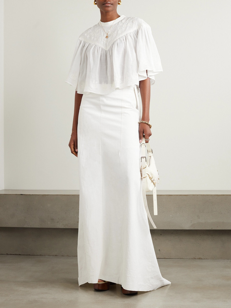 Isabel Marant Elodia Embroidered Ramie Blouse outlook