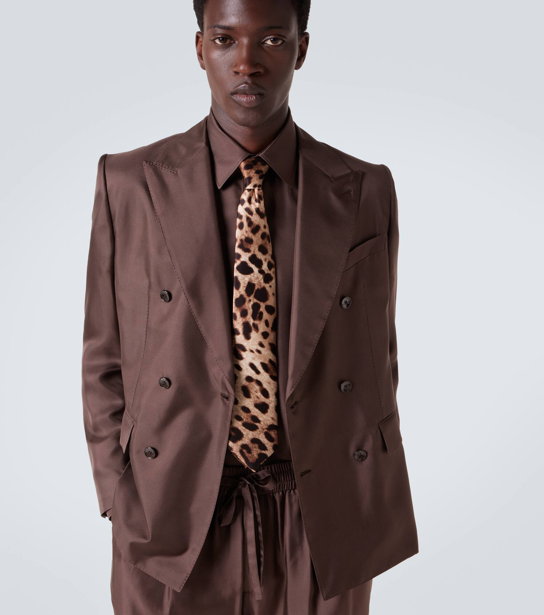 Animal-printed silk twill tie - 2