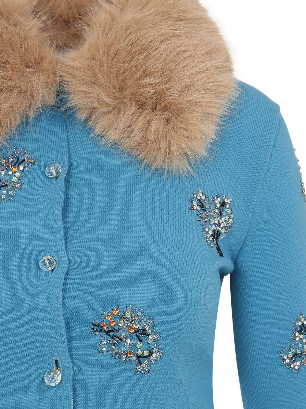embroidered virgin wool cardigan - 3