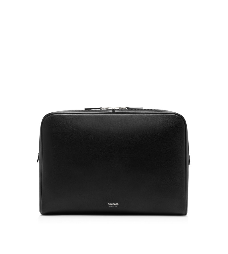 GRAIN LEATHER MINIMAL LAPTOP POUCH 1