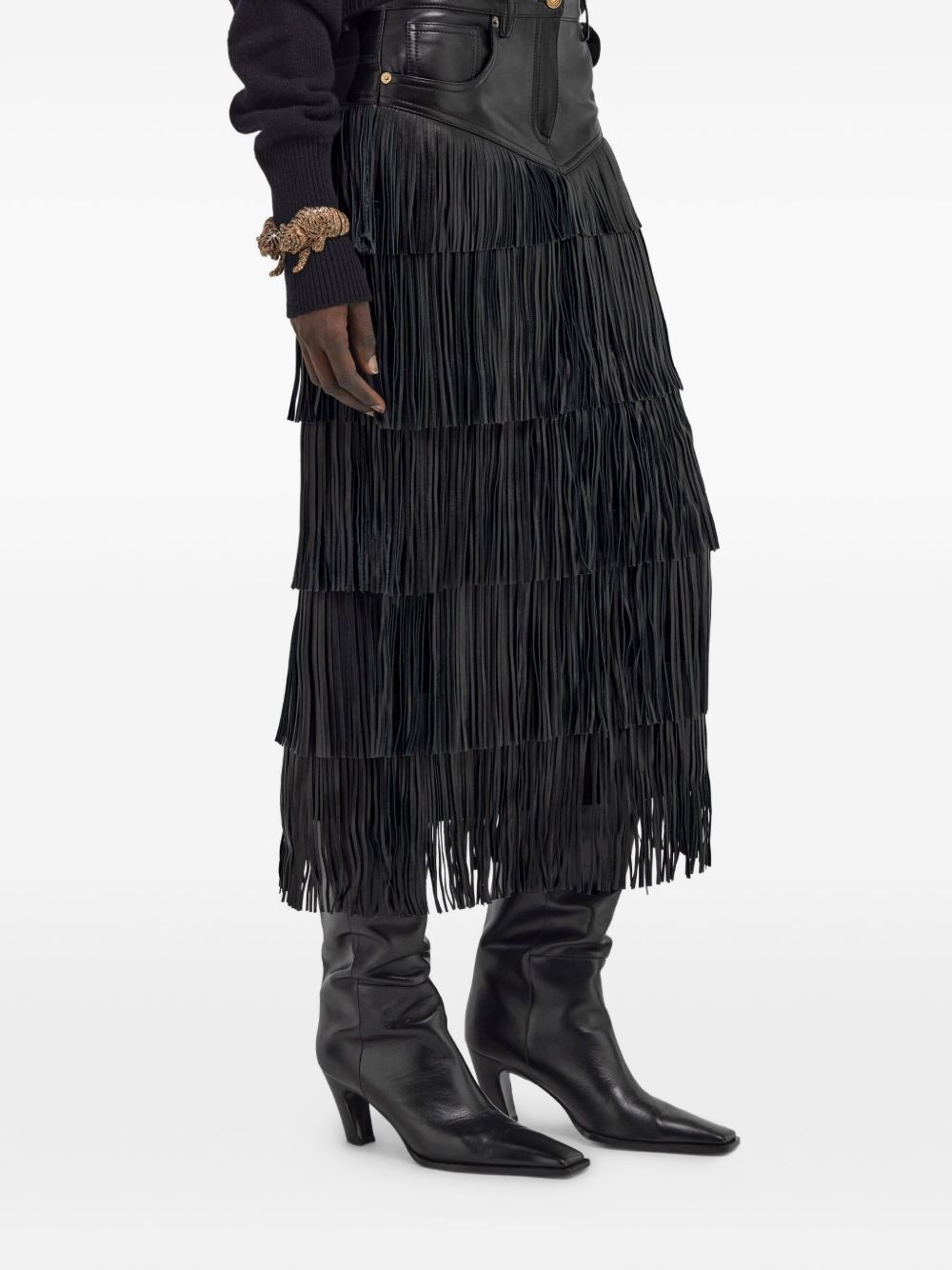 fringed midi skirt - 4