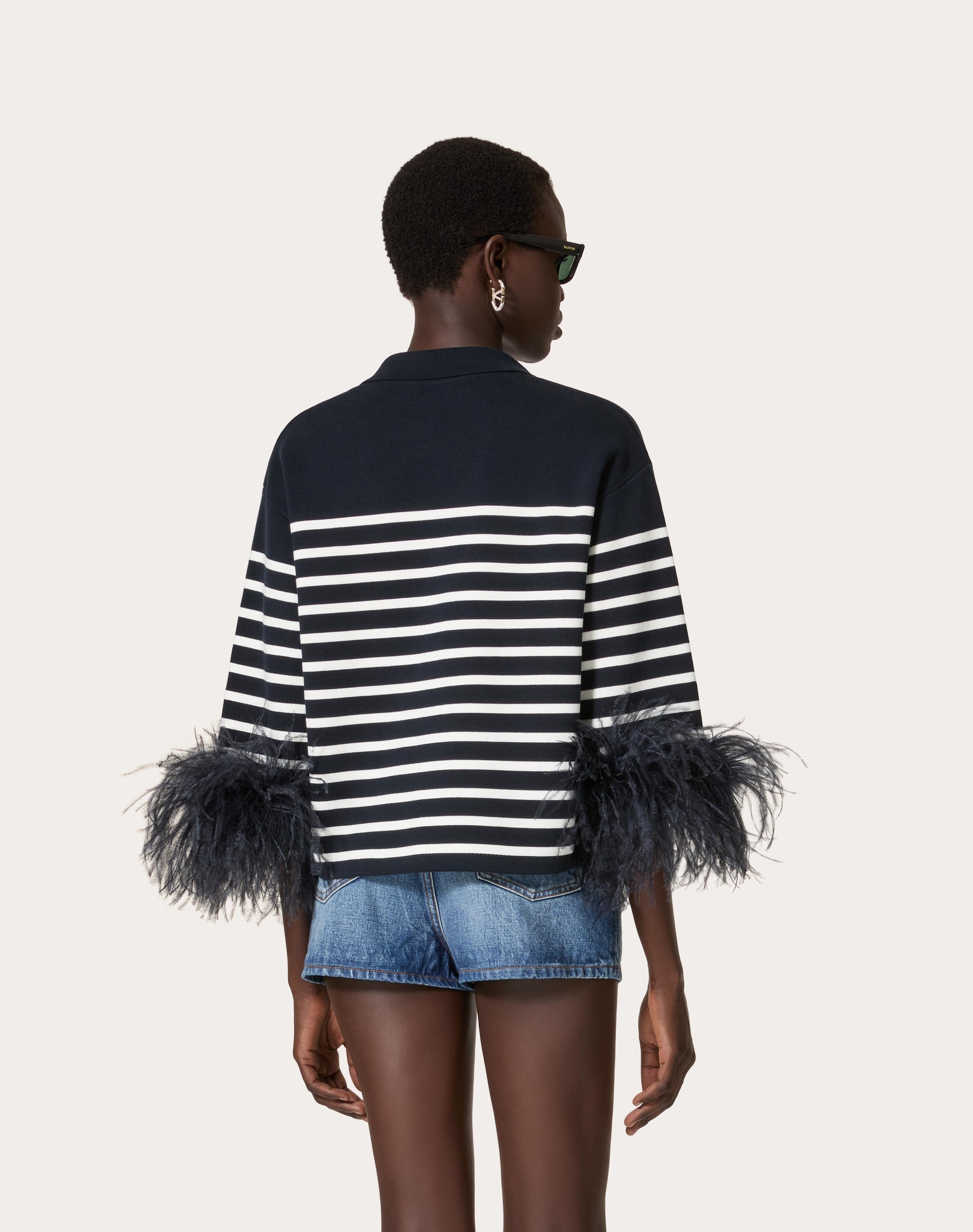 COTTON SWEATER WITH FEATHERS - 4