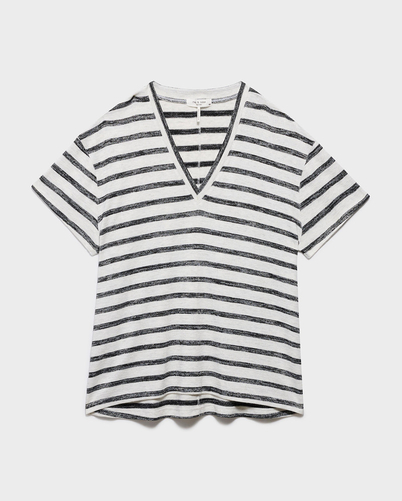 rag & bone The Knit Stripe V-Neck outlook