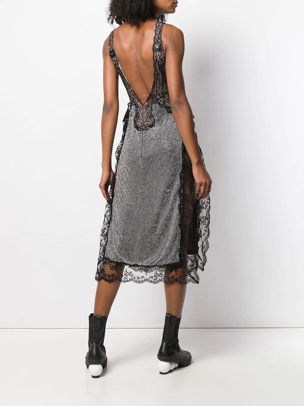 crystal mesh sleeveless dress - 4