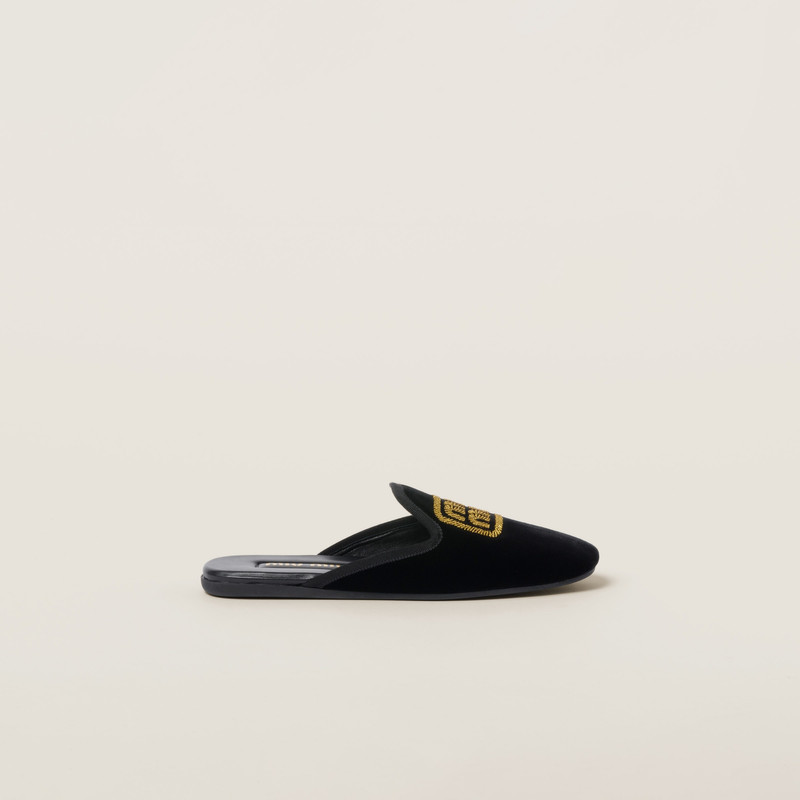 Miu Miu Velvet slippers outlook