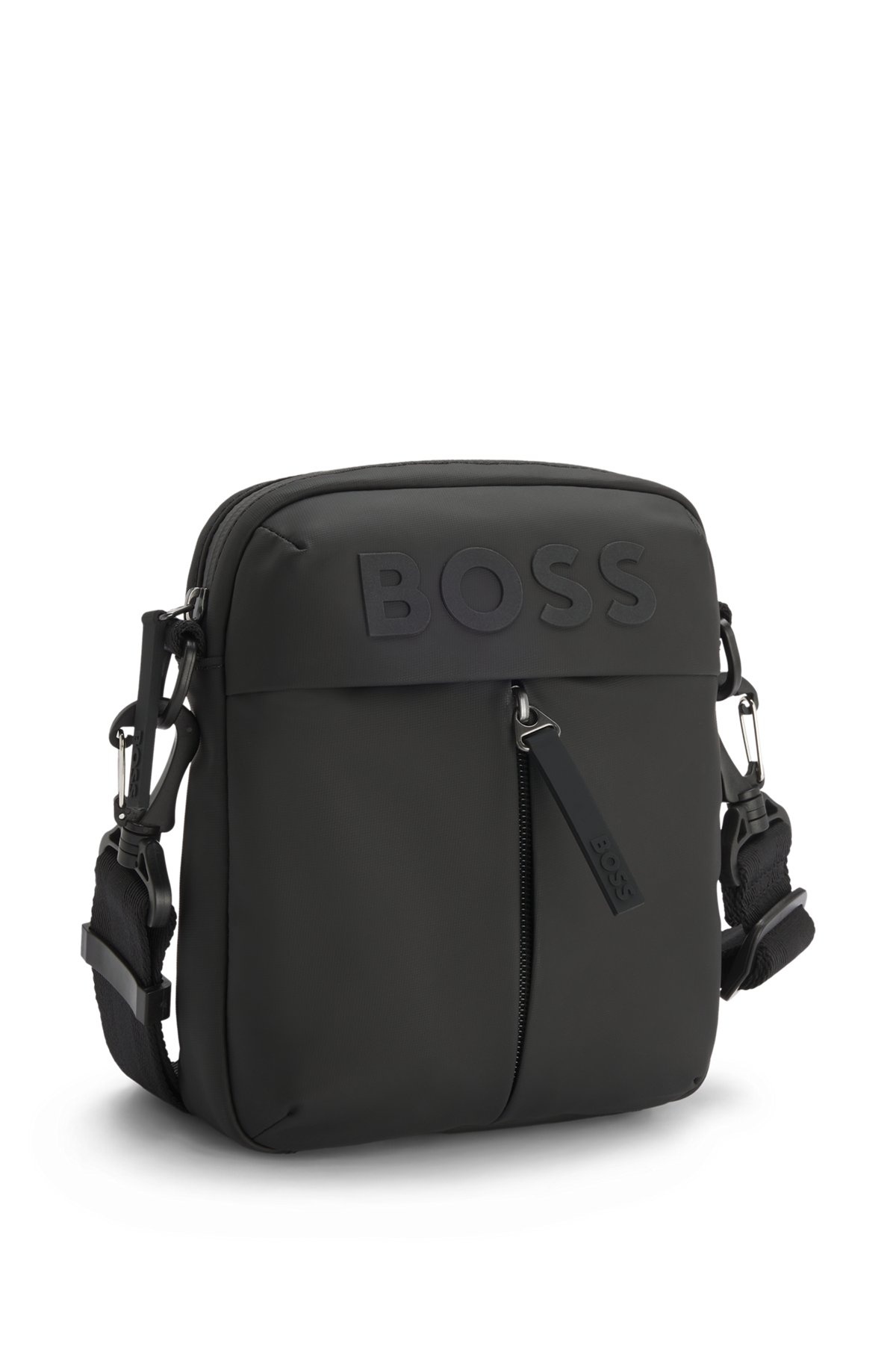 FAUX-LEATHER REPORTER BAG WITH TONAL LOGO - 5