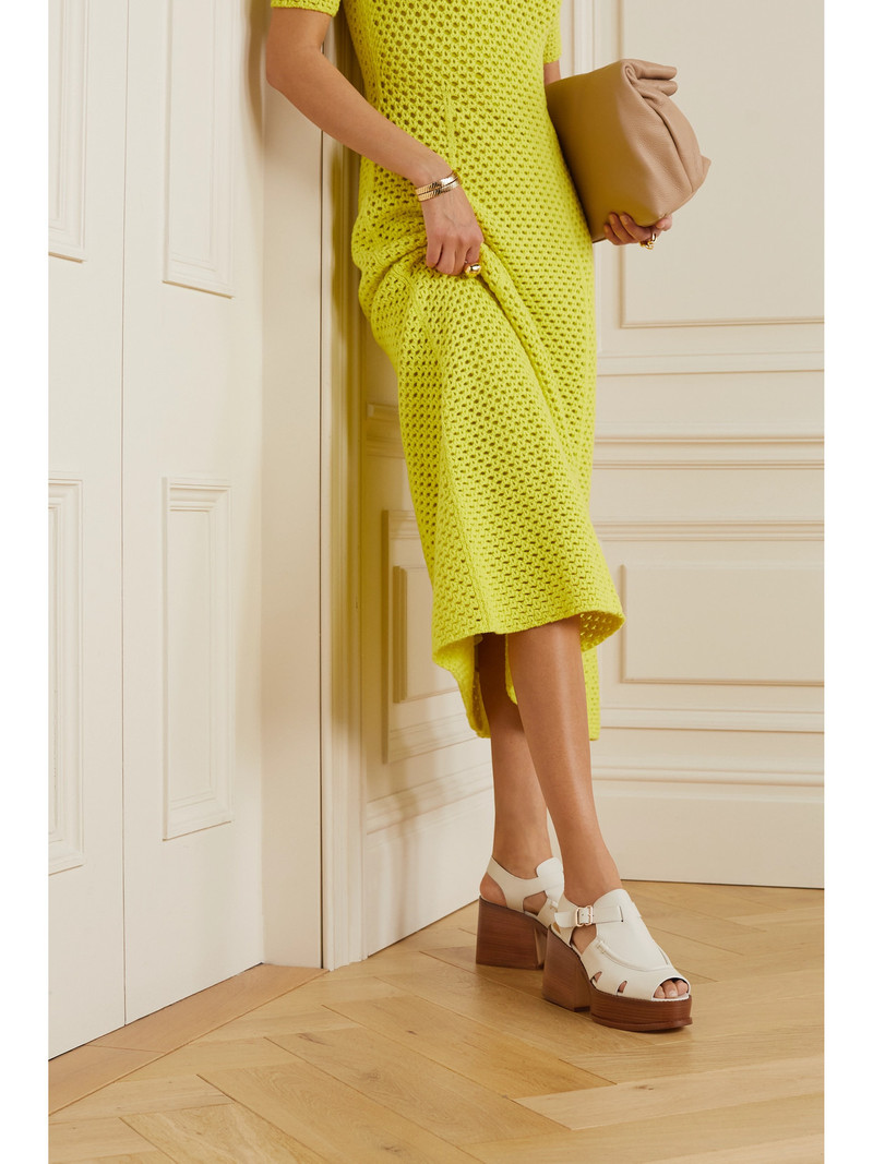 GABRIELA HEARST Laric Leather Platform Sandals outlook