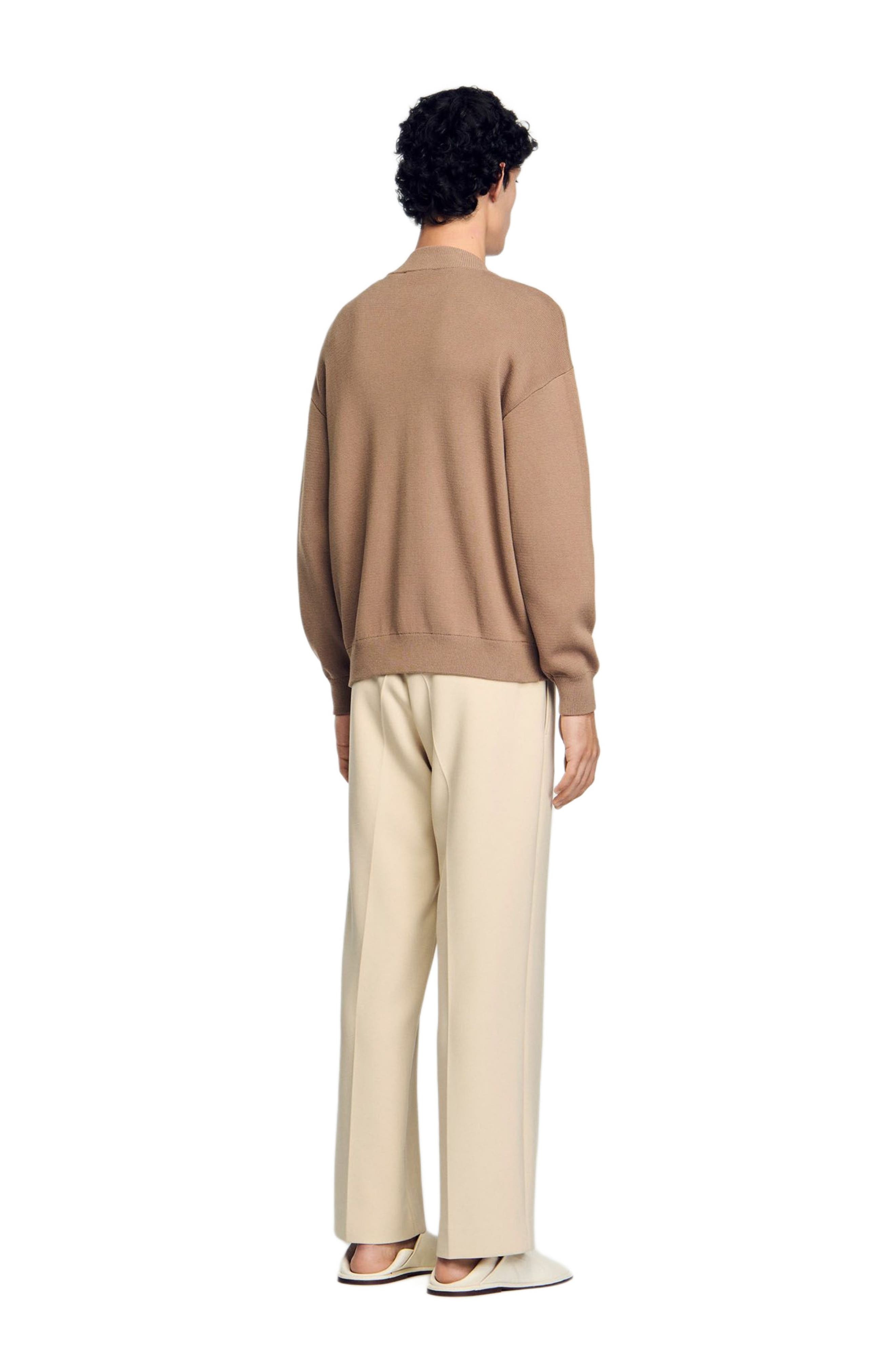 SANDRO Knit jacket in Dark Sand at Nordstrom - 2