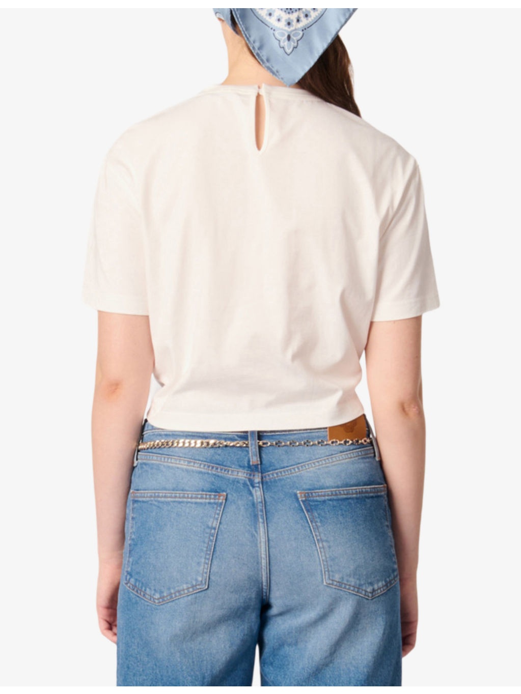 Bandana-Print Tie-Front Cotton T-Shirt - 4