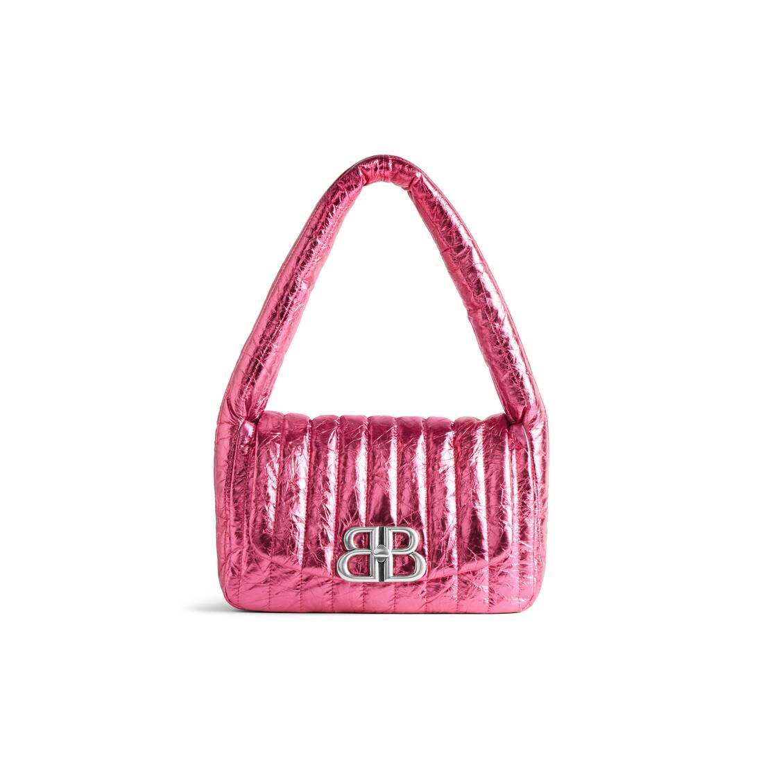 Women's Monaco Small Sling Bag Metallized Quilted in Pink - 1