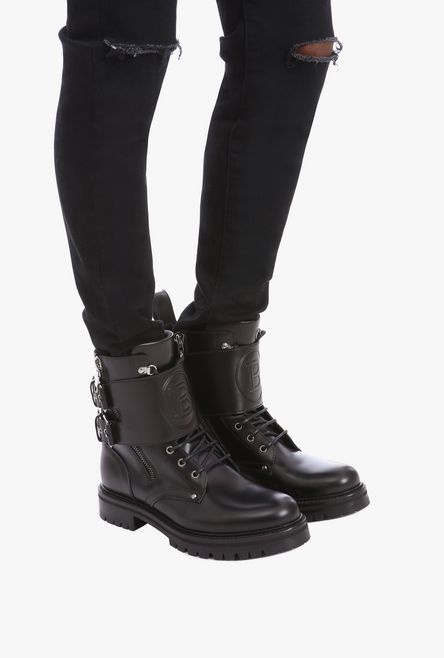 Smooth black leather Phil Ranger ankle boots - 6