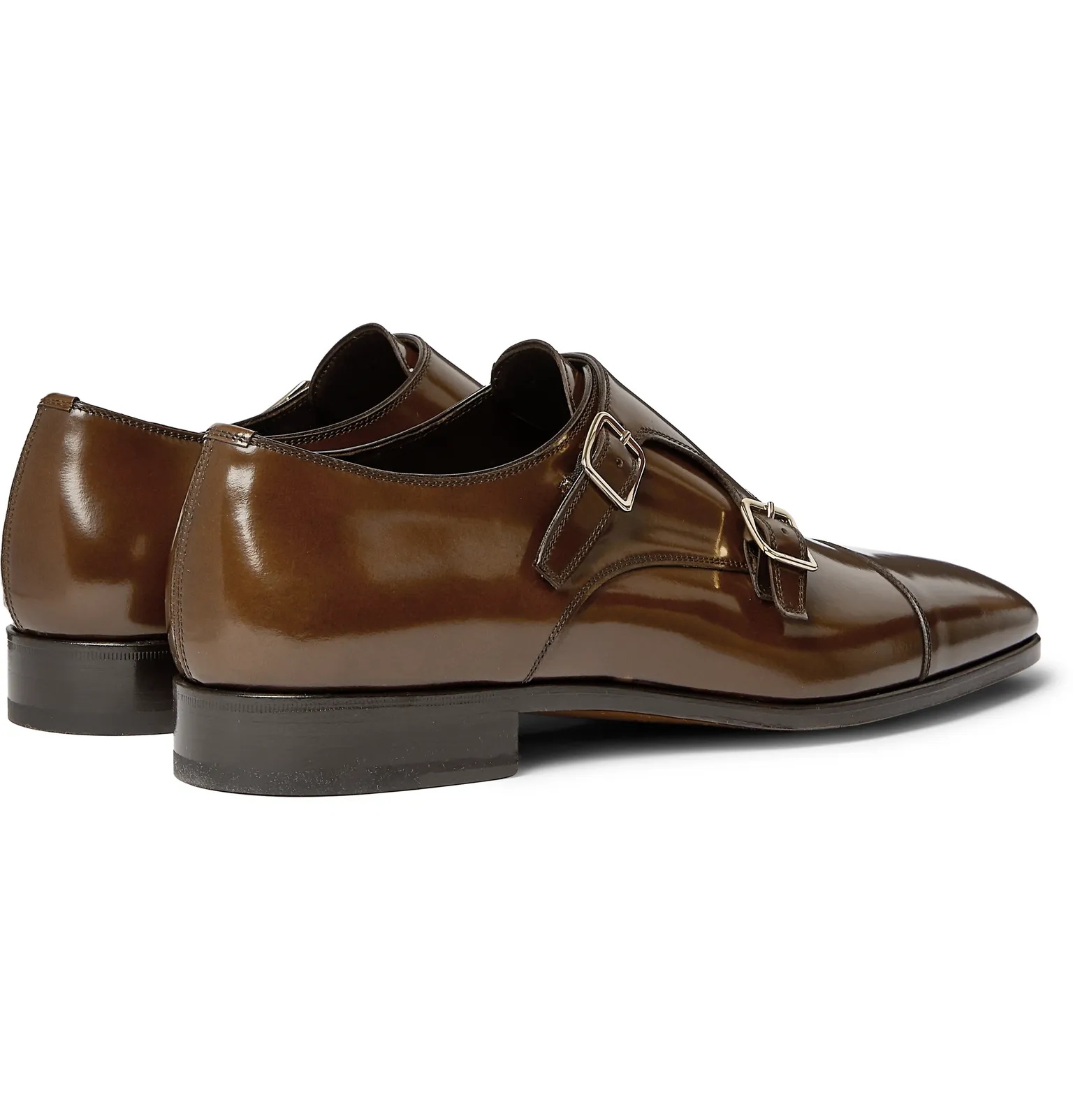 Spazzolato Leather Monk-Strap Shoes - 5