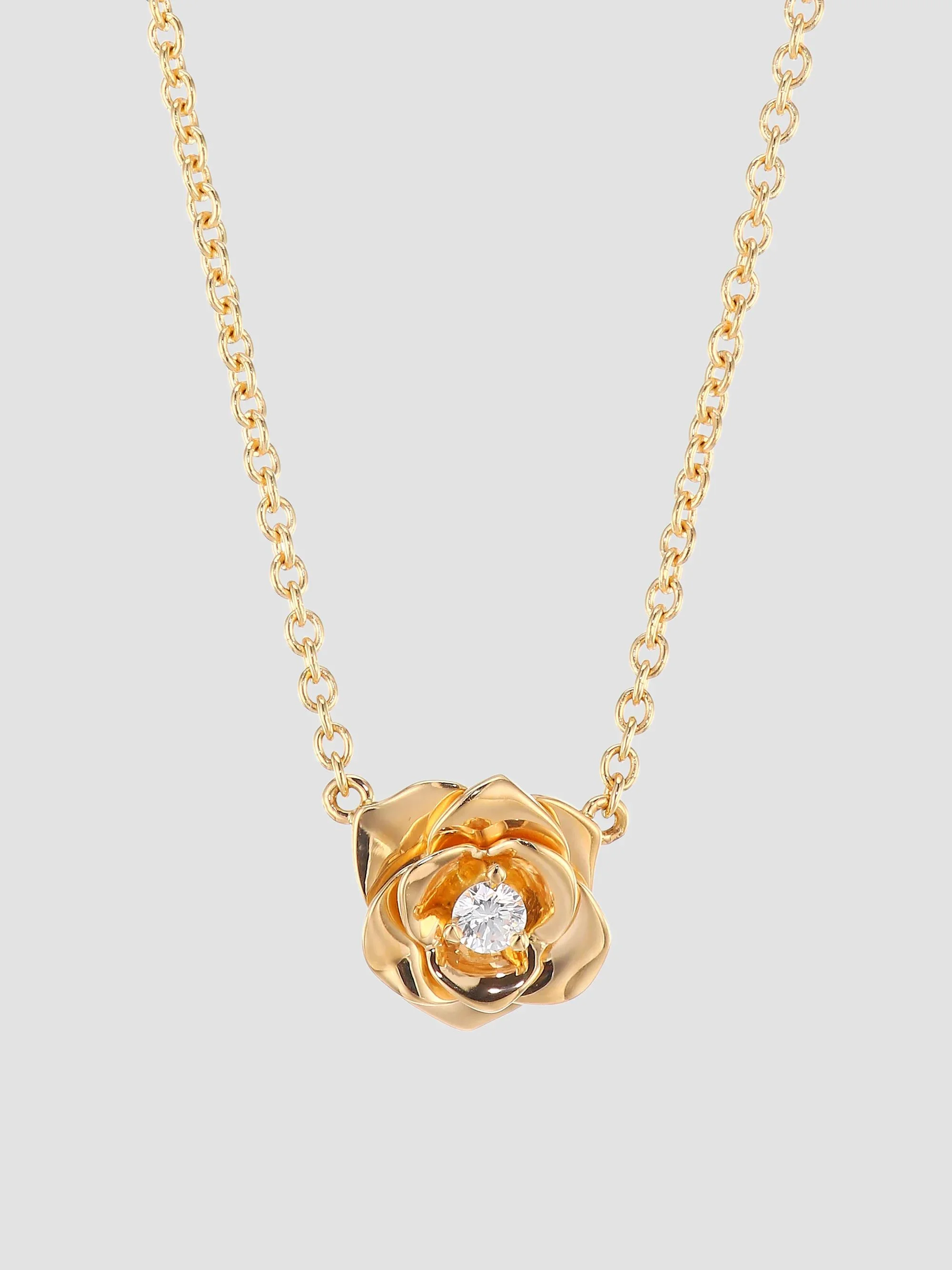 Women's Rose 18K Yellow Gold & Diamond Pendant Necklace - Yellow Gold - 1