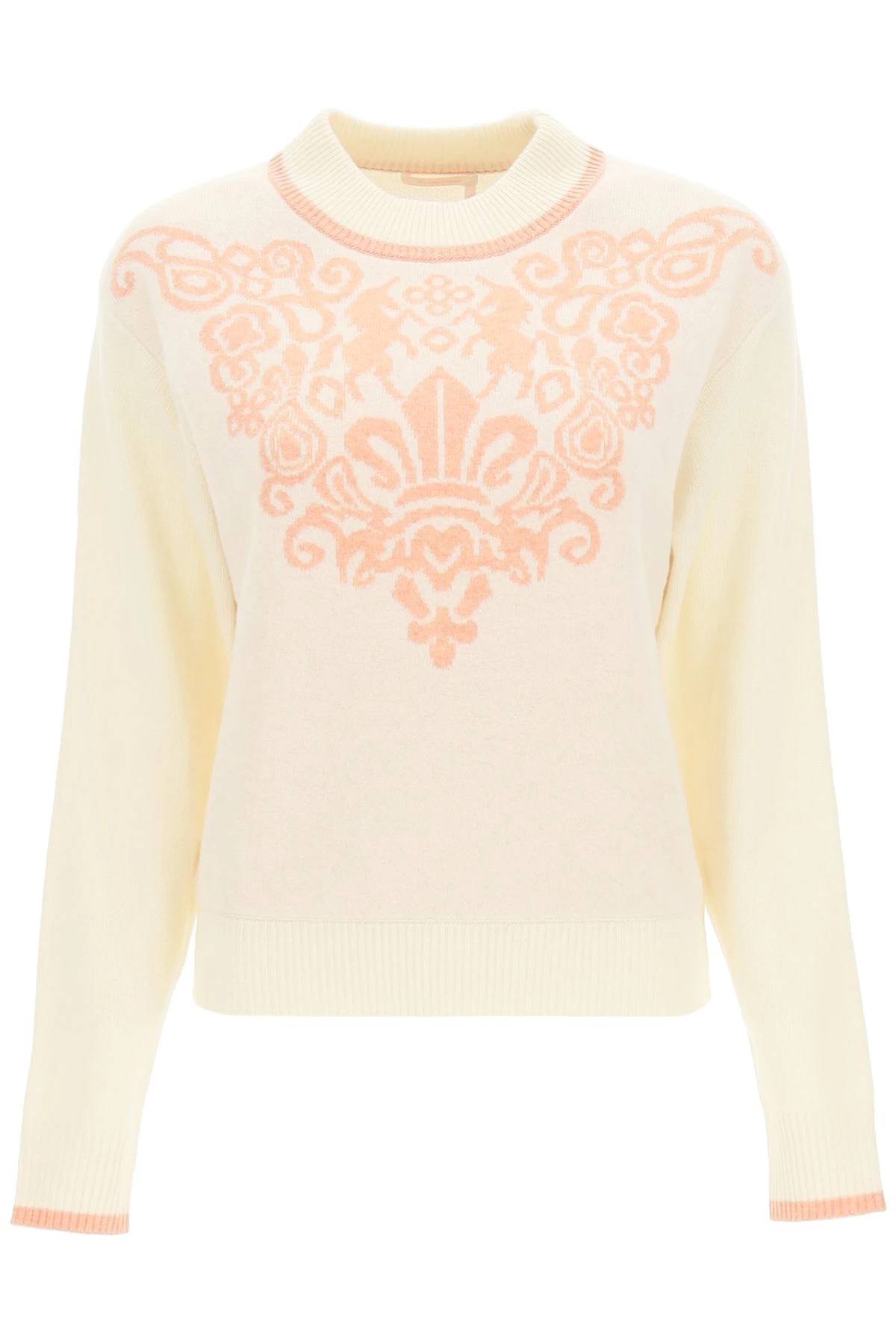 WOOL SWEATER WITH FLEUR DE LIS MOTIF - 1