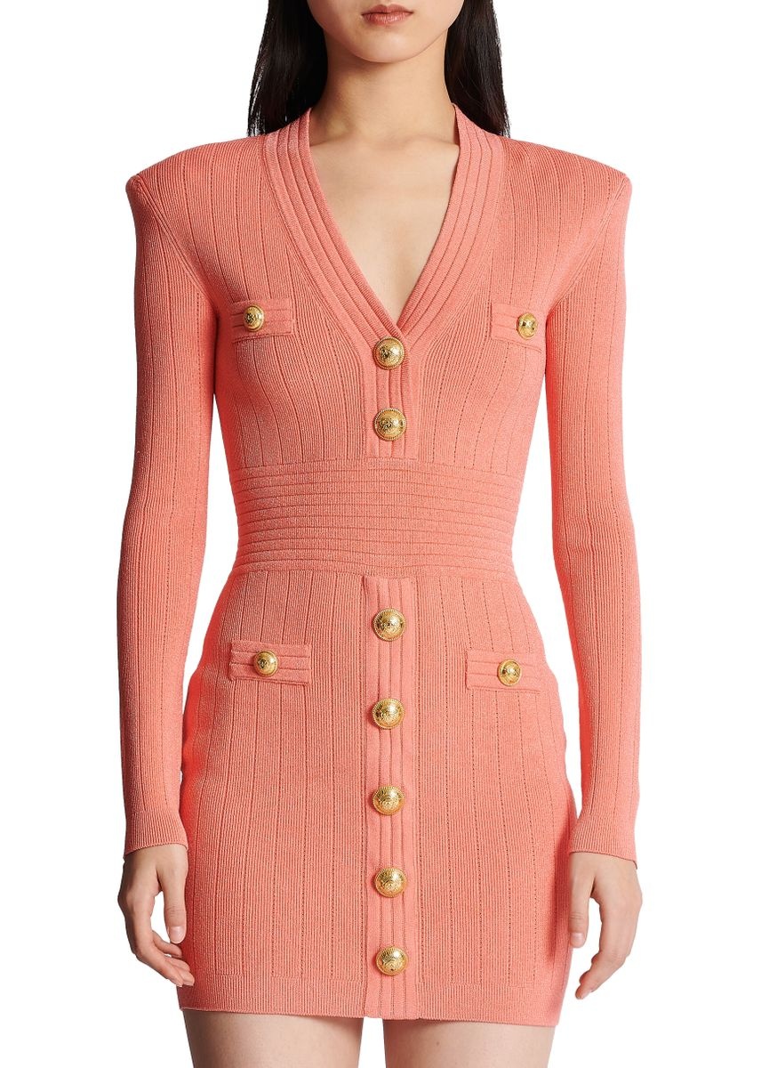 Dress in fine knit with buttons - 2