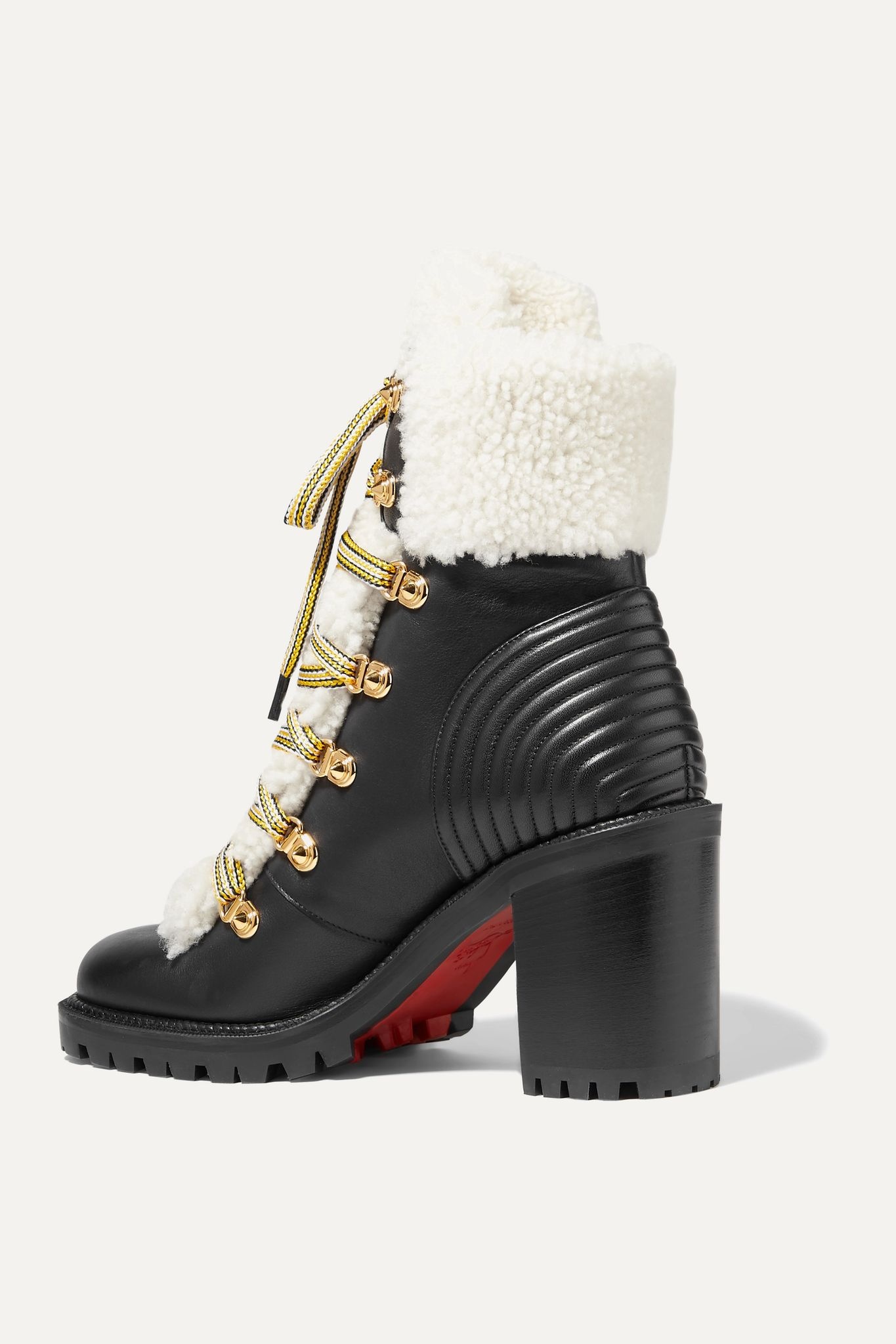 Yetita 70 shearling-trimmed leather ankle boots - 4