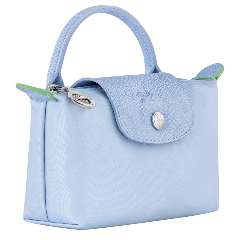 Le Pliage Green Pouch with handle Sky Blue - Recycled canvas 3