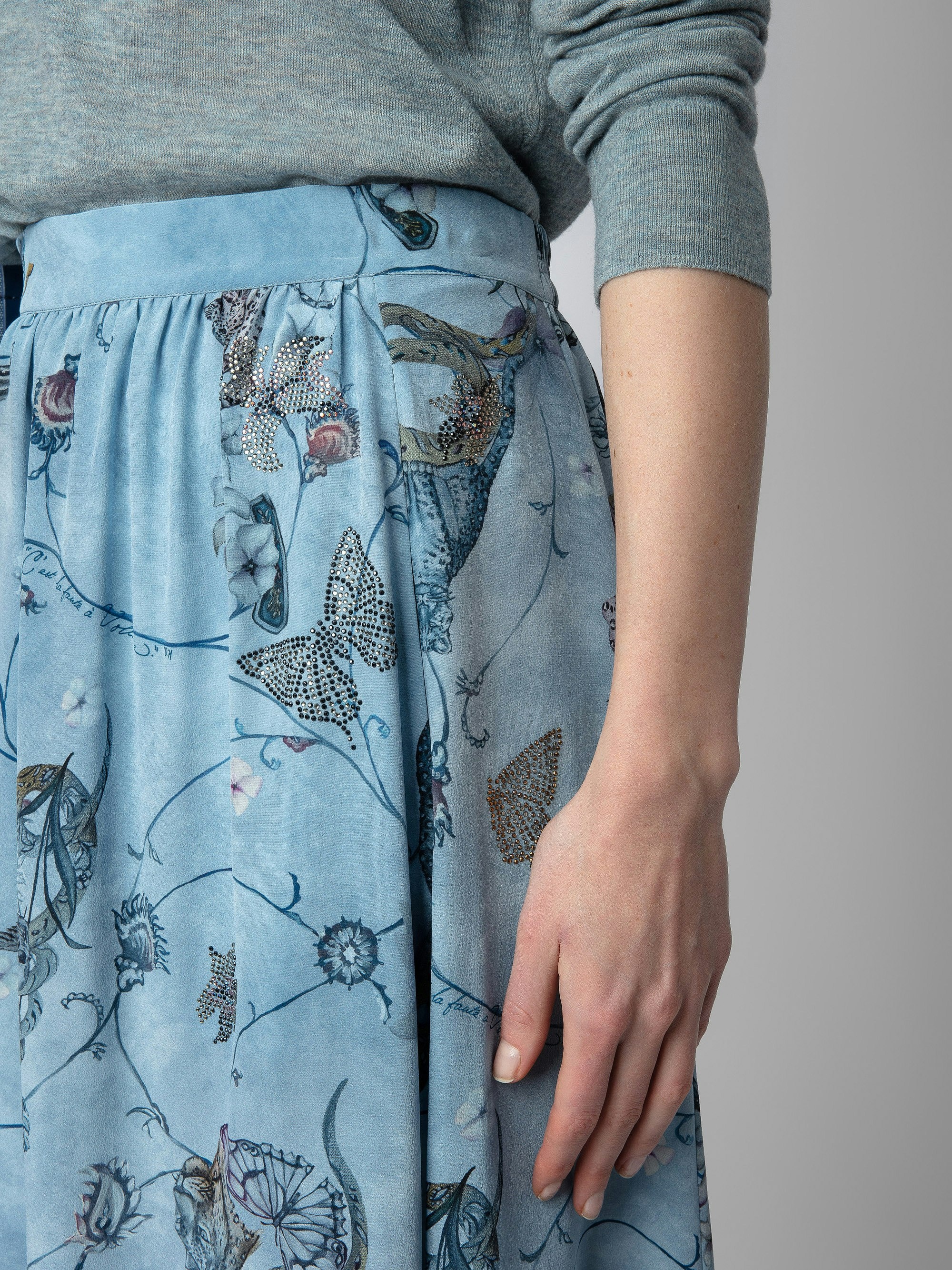 Joslin Diamanté Silk Skirt - 4