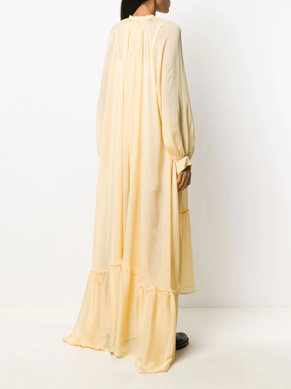 semi-sheer silk maxi dress - 4