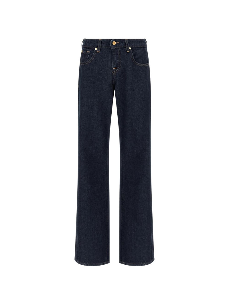 contrast stitching five pockets jeans 1
