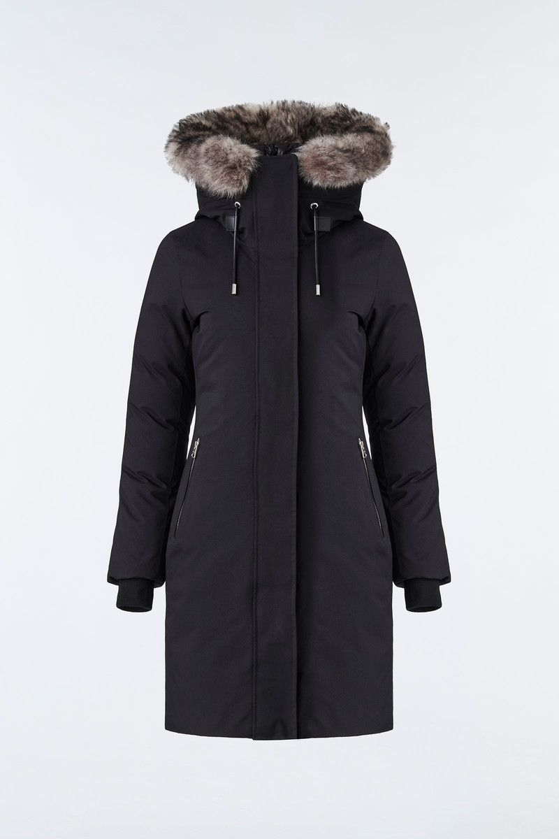 SHILOH 2-in-1 fitted down coat with removable bib and sheepskin 1