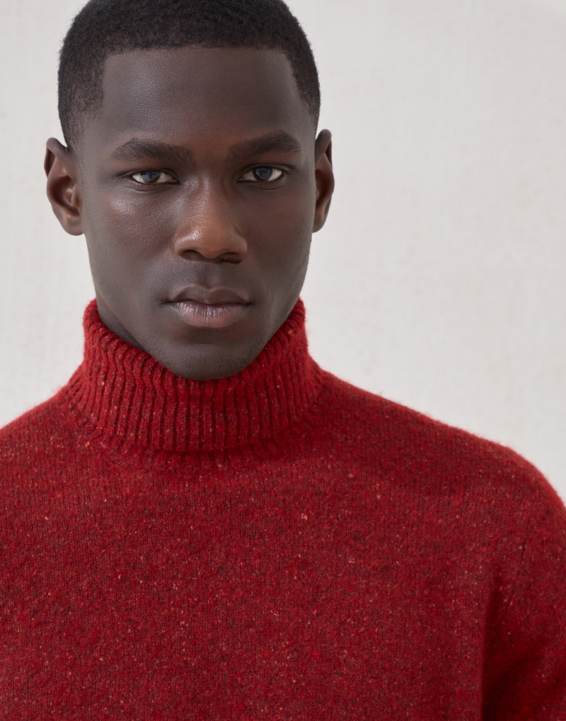 Flecked alpaca, wool, silk and cotton turtleneck sweater 3