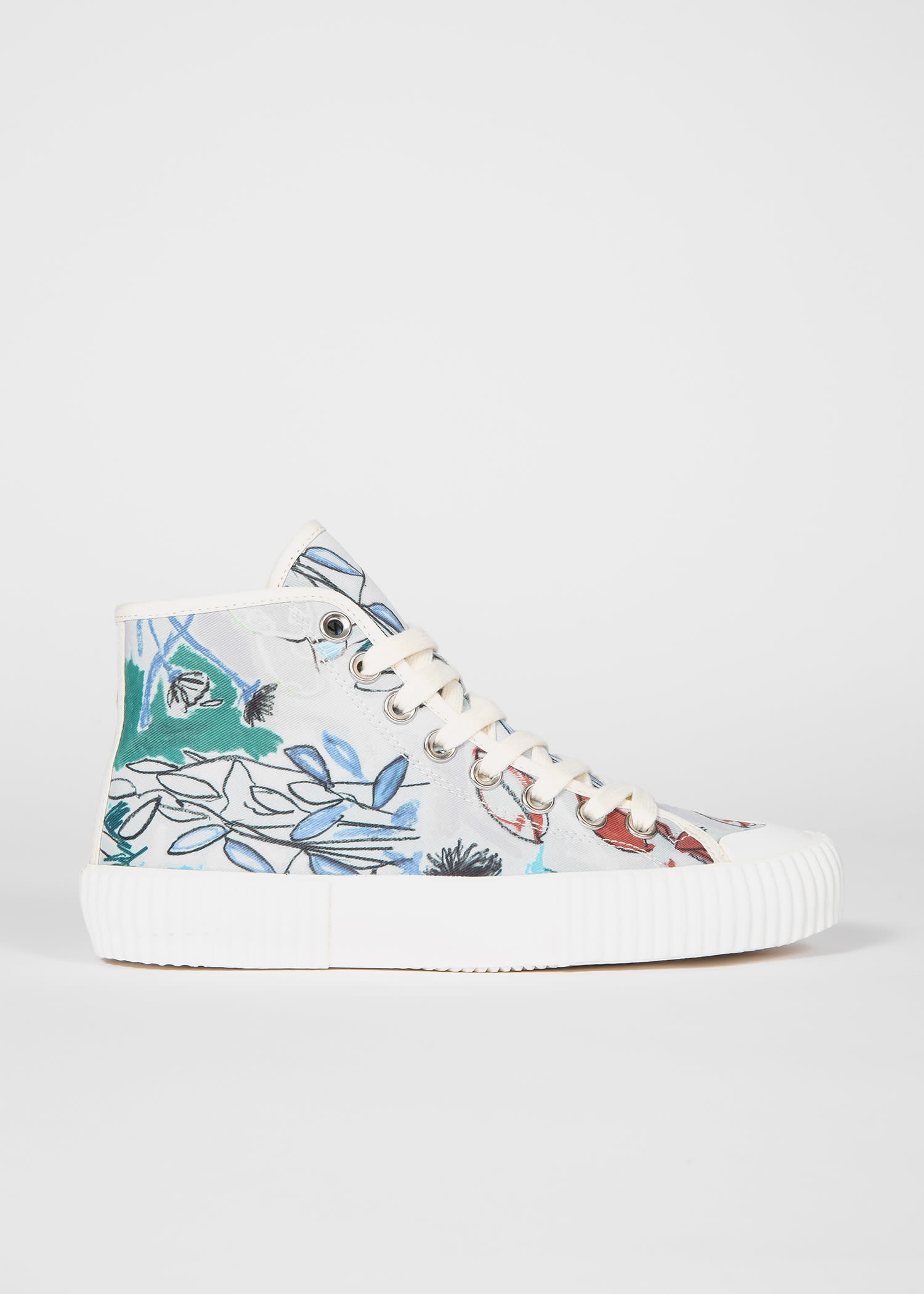 'Forest Sketch' Canvas High-Top Trainers - 1