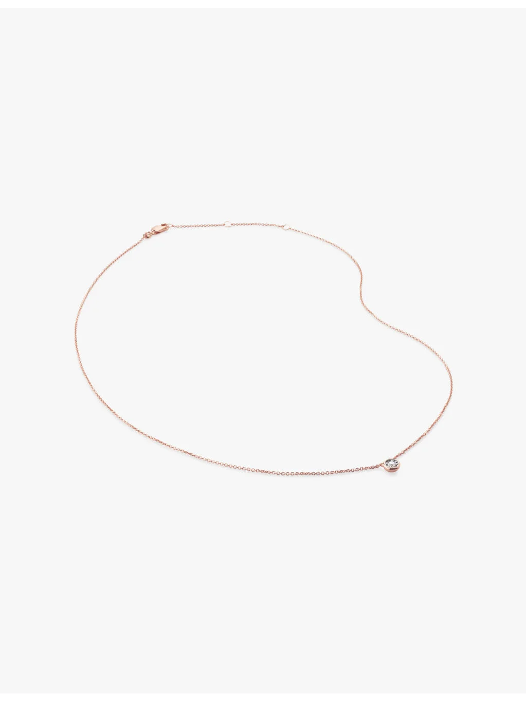 Solitaire 18ct Rose Gold-Plated Vermeil Sterling-Silver And 0.06ct Lab-Grown Diamond Necklace - 1