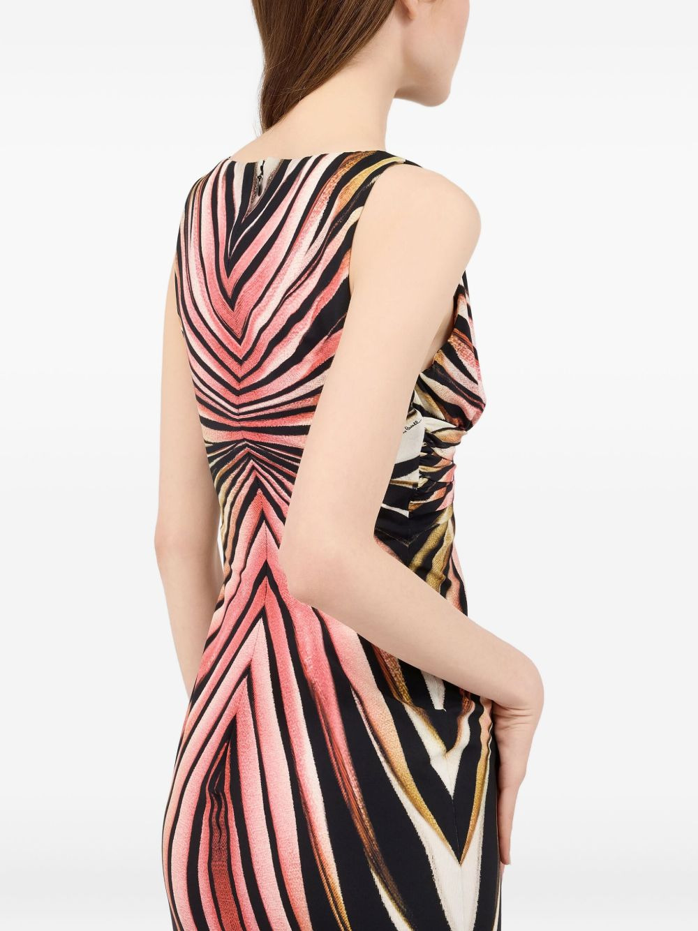 Ray Of Pink-print V-neck dress - 5