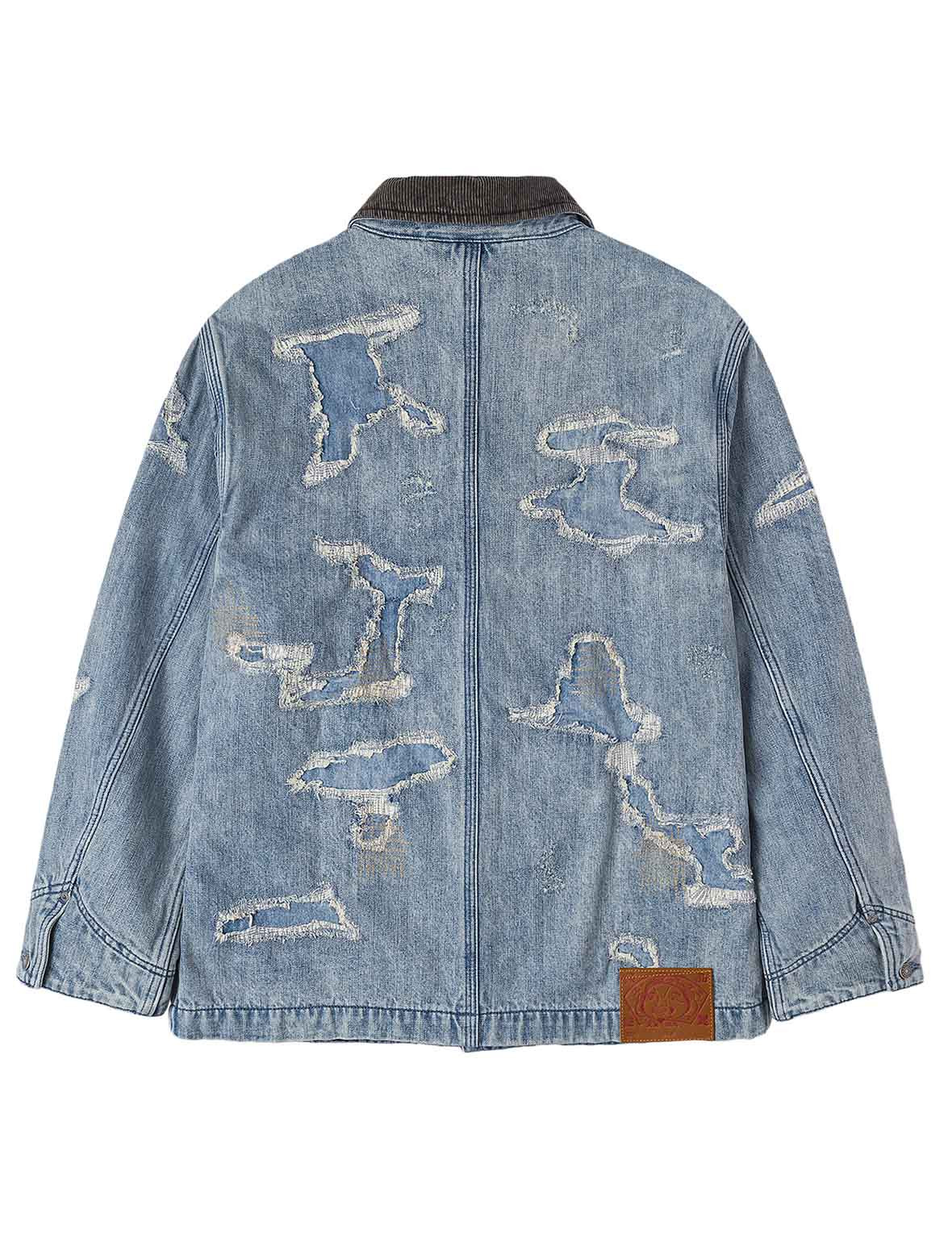 Distressed Fashion Fit Denim Jacket - 2