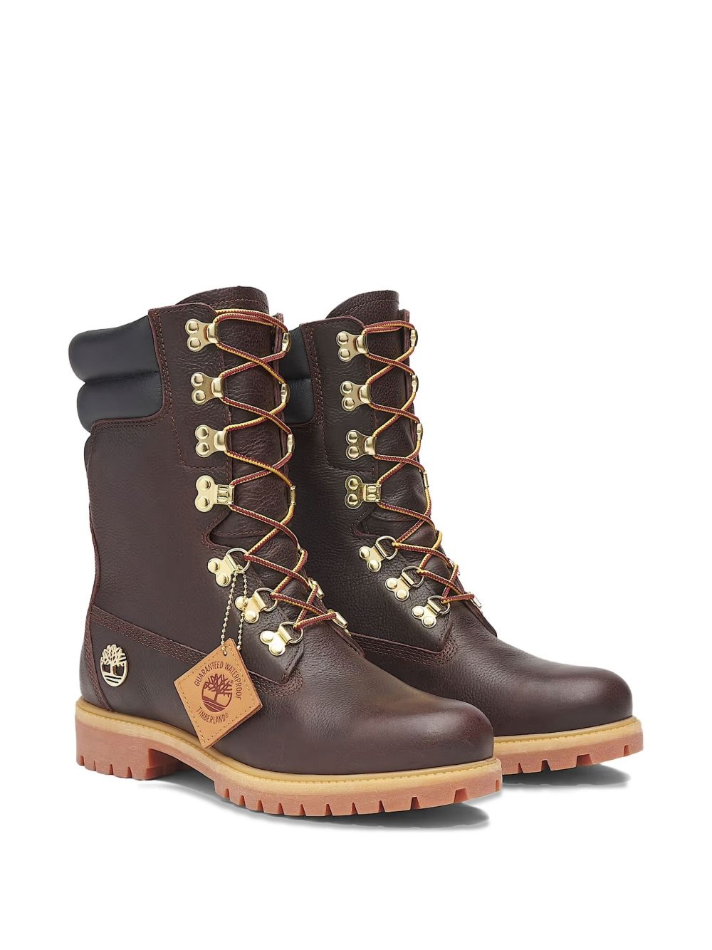 Premium Tall Lace Up Waterproof "Brown" boots - 2