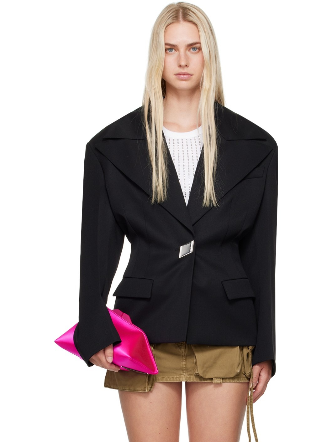 Black Single-Breasted Blazer - 1