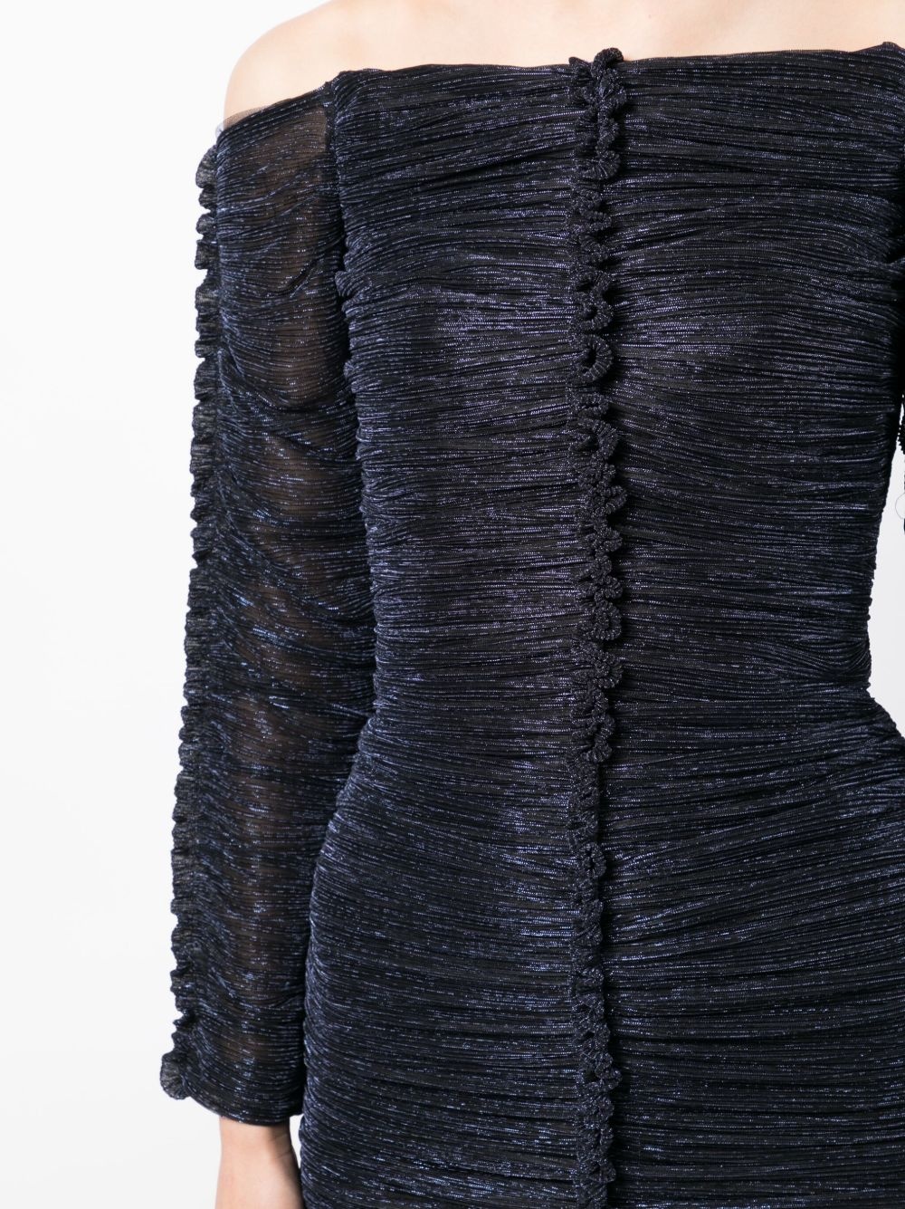 off-shoulder ruched minidress - 5