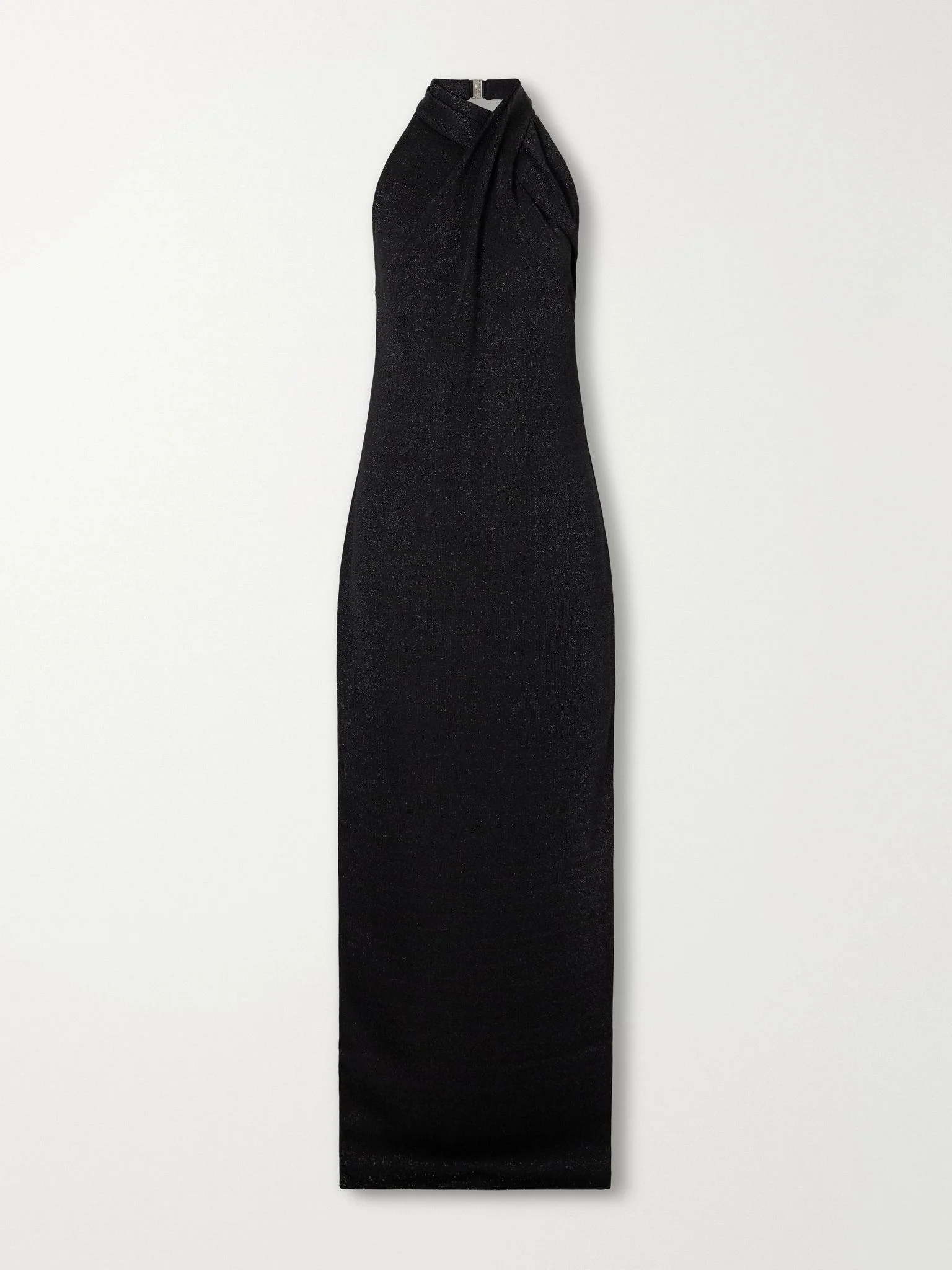 Draped knitted halterneck gown Black - 1