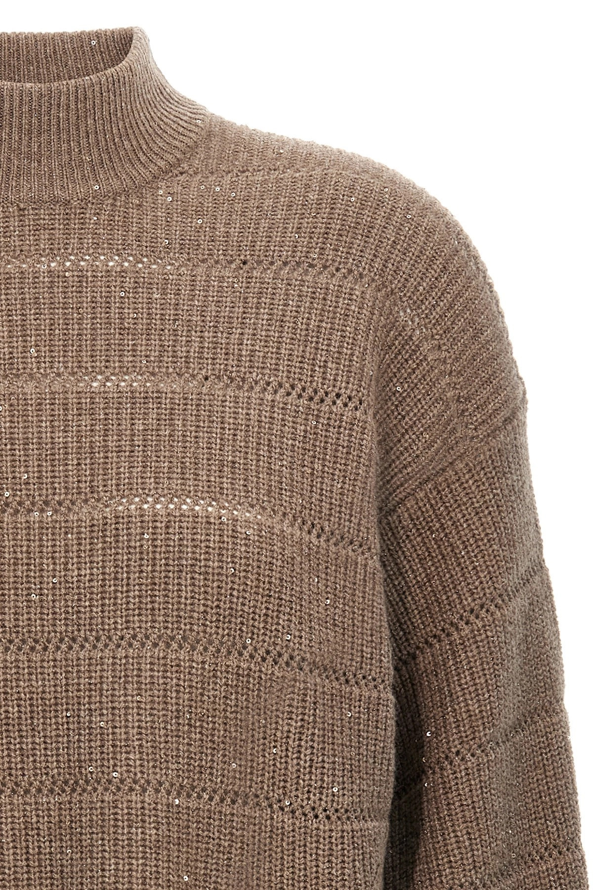 'Rustic Dazzling Net' cropped sweater - 3