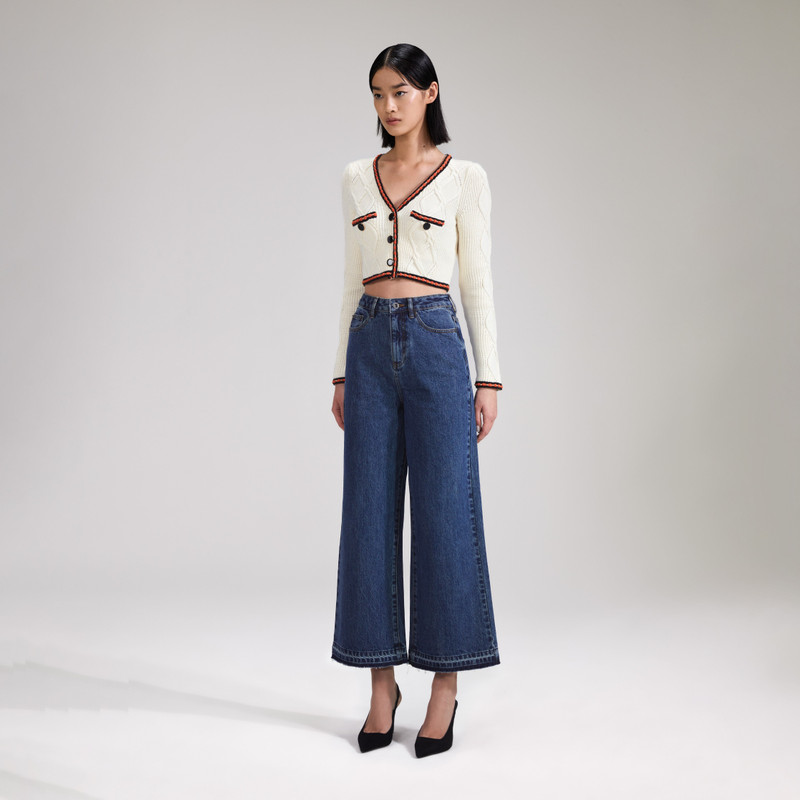 Cream Cable Knit Cropped Cardigan 2