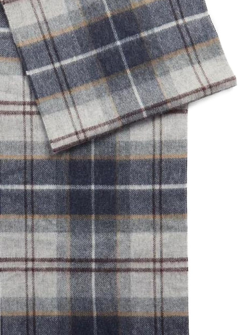 Barbour tartan-patterned fringed-hem scarf outlook