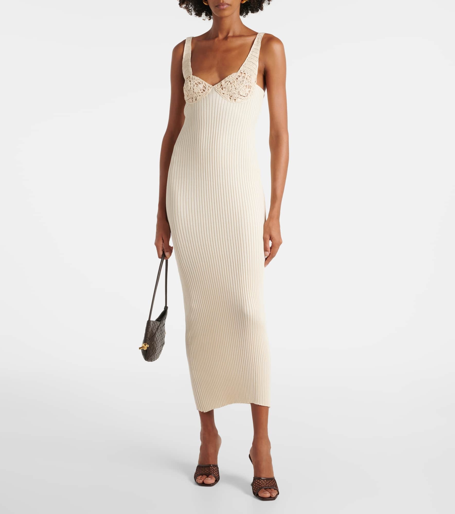 Ribbed-knit cotton midi dress - 2
