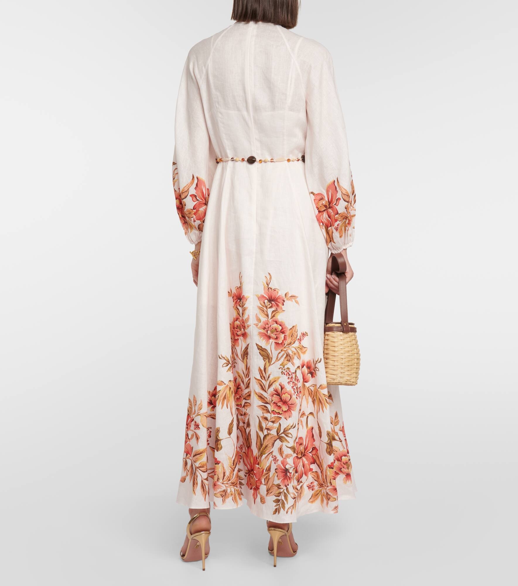 Vacay Billow belted floral linen maxi dress - 3