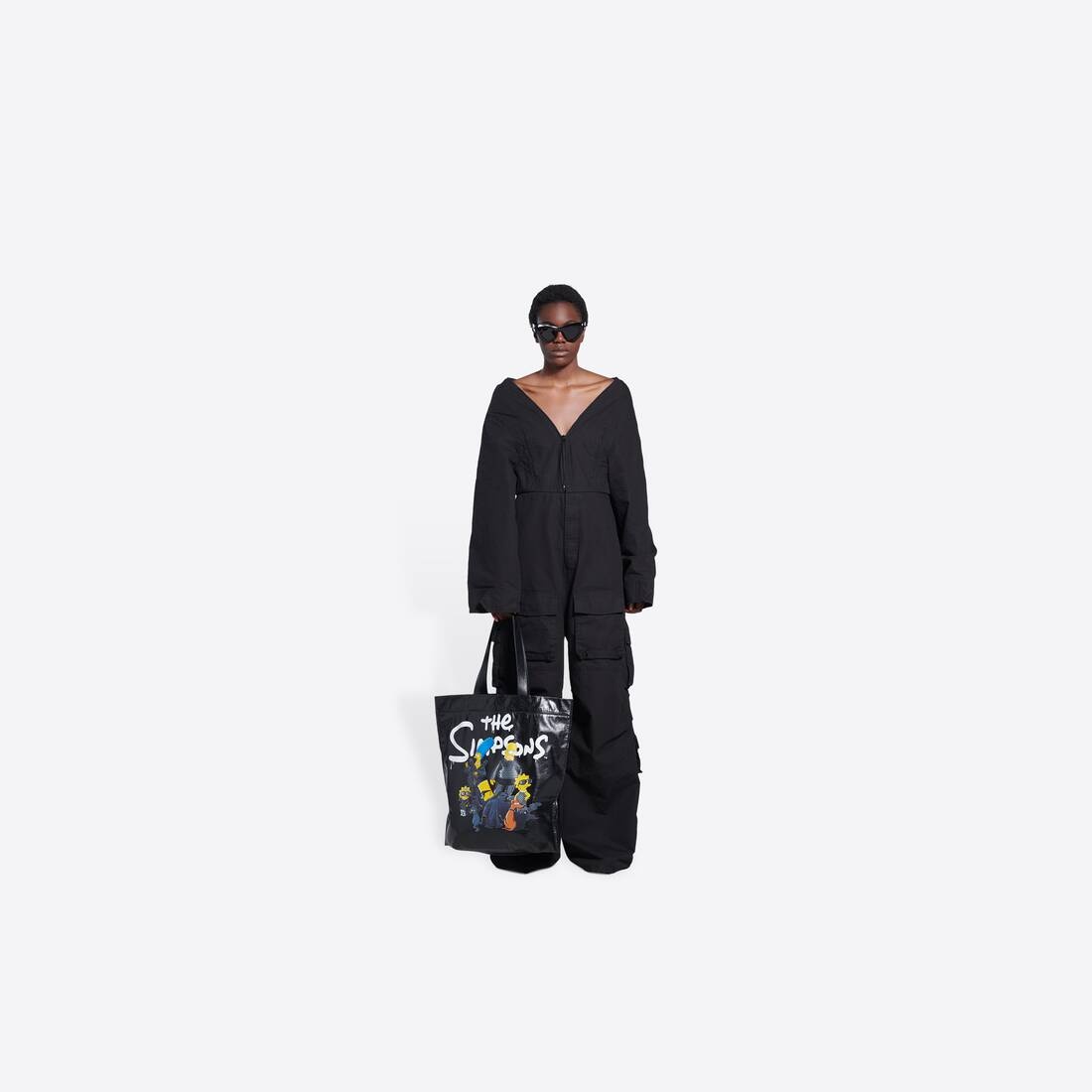 Men's The Simpsons Tm & © 20th Television Shopper Medium Shoulder Tote Bag in Black - 2