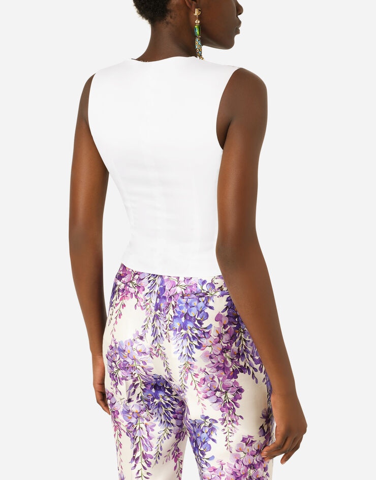 Wisteria-print Mikado vest - 5