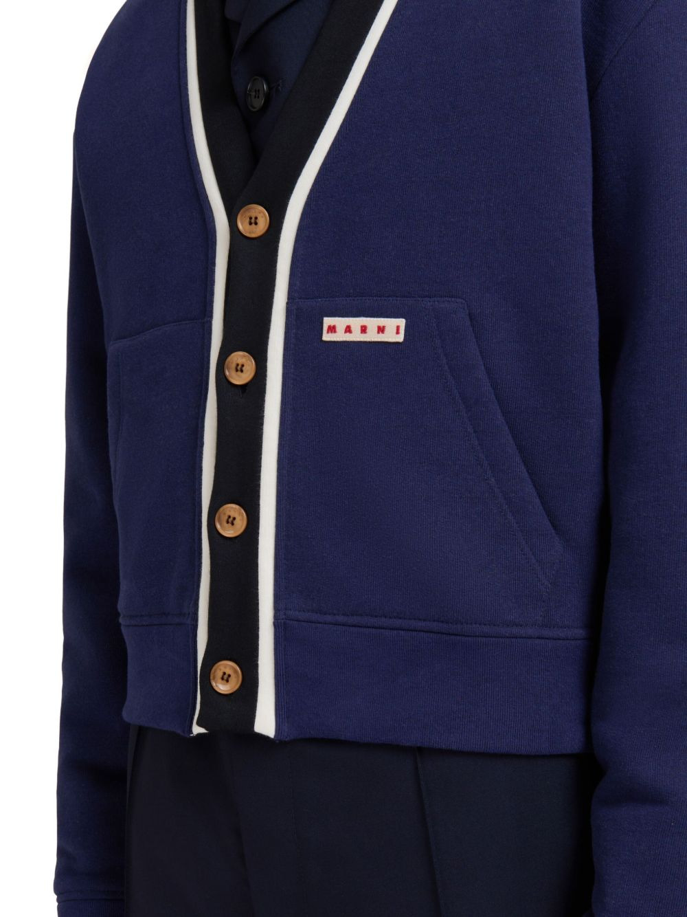 contrasting-trim cardigan - 4