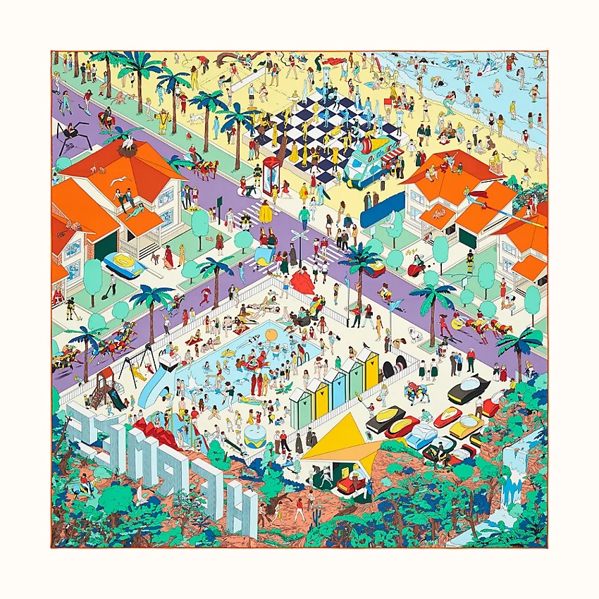 Hermes on The Beach scarf 90 - 1